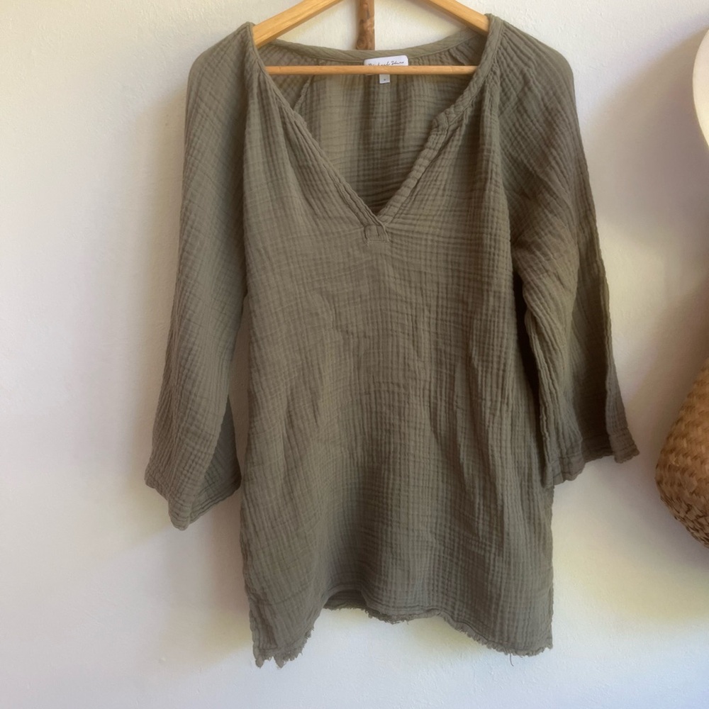 Michael Stars Khaki V-Neck Top